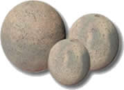 Old stone pot feature ball set of 3